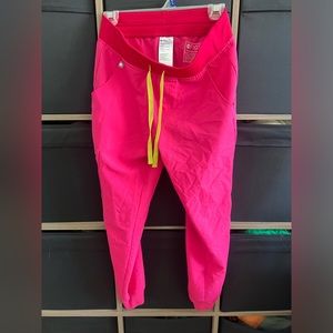 Shocking pink scrub pants